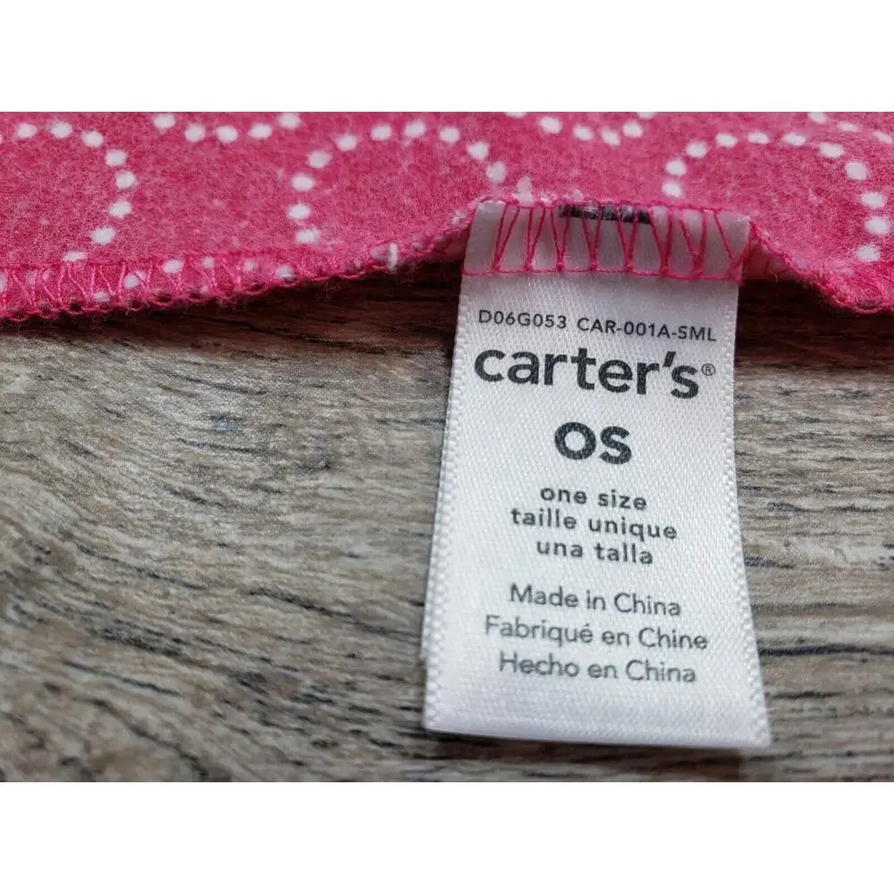 Carter's Baby Receiving Blanket Red White Dot Circles Thin Flannel Cotton